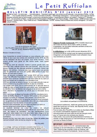 Le petit ruffiolan num 20 Le petit Ruffiolan 01 2016