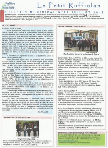 Le petit ruffiolan num 21 Le petit Ruffiolan 12 2016